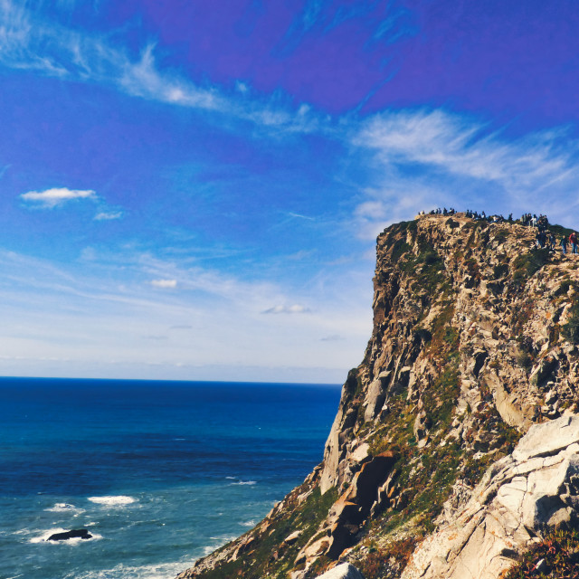 "Portugal Cabo da Roca -Cape Rock the western most point of Europe" stock image