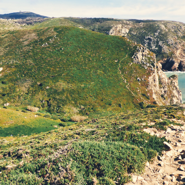 "Portugal Cabo da Roca -Cape Rock the western most point of Europe" stock image