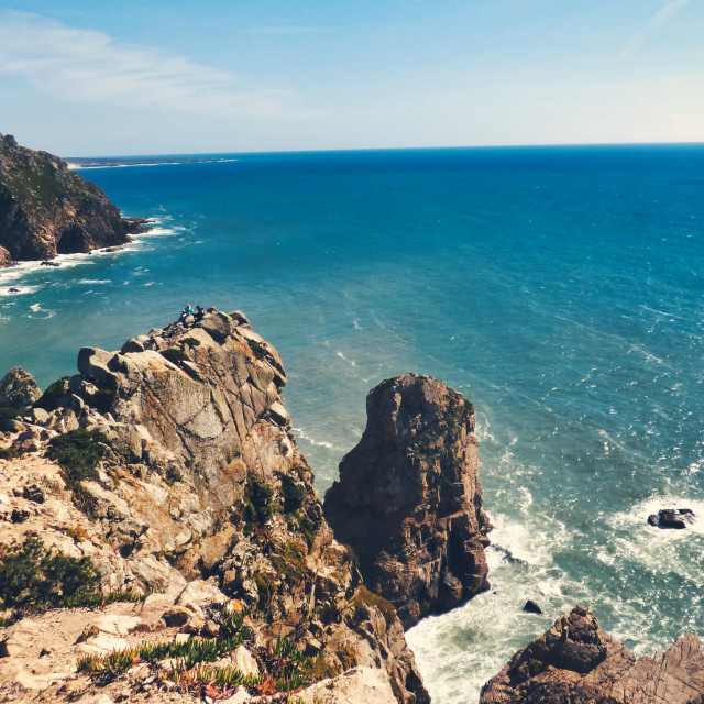 "Portugal Cabo da Roca -Cape Rock the western most point of Europe" stock image