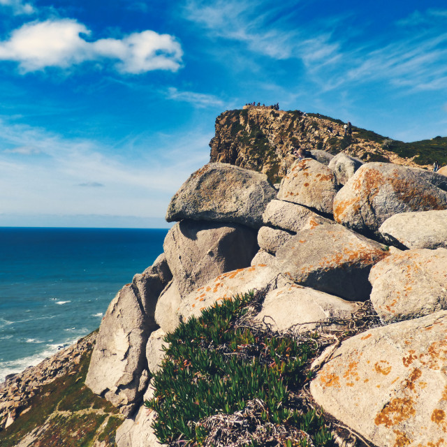 "Portugal Cabo da Roca -Cape Rock the western most point of Europe" stock image