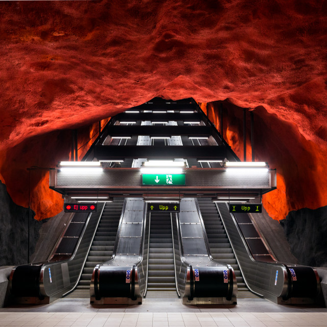 "Stockholms Tunnelbana (Stockholm Metro), Sweden - Solna Centrum Station" stock image