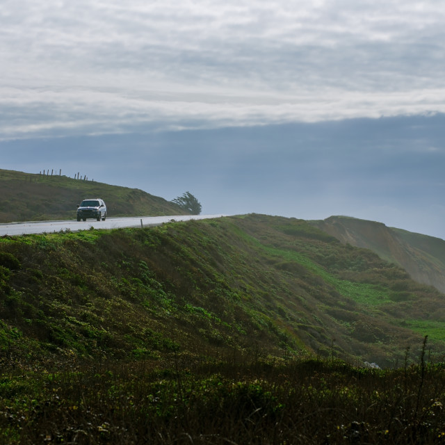 "Morning Drive Down the California Scenic Coastal Highway" stock image