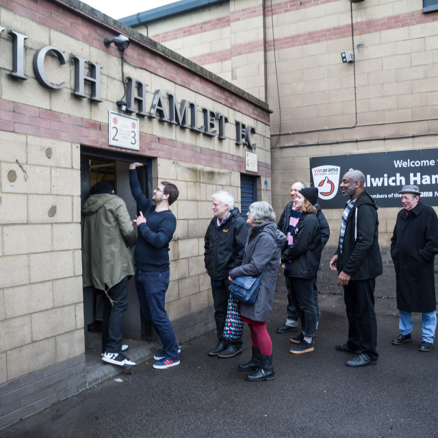 "Dulwich Hamlet vs. Eastbourne Borough, Boxing Day 2018" stock image