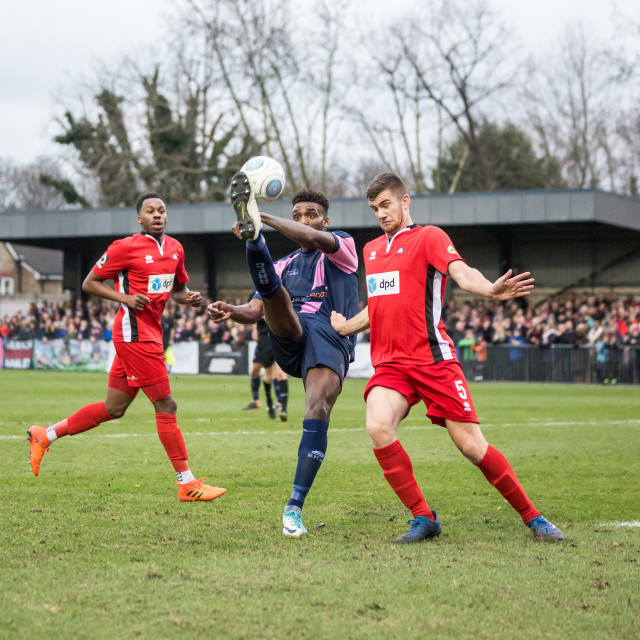 "Dulwich Hamlet vs. Eastbourne Borough, Boxing Day 2018" stock image