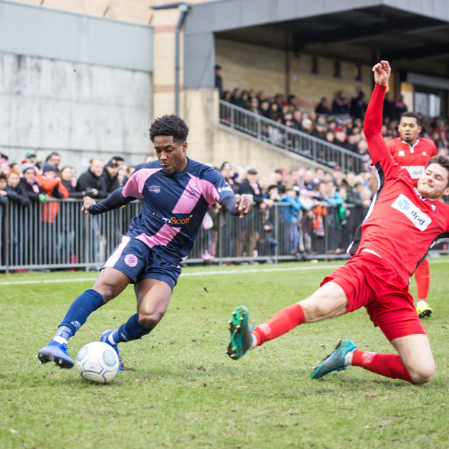 "Dulwich Hamlet vs. Eastbourne Borough, Boxing Day 2018" stock image