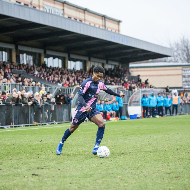 "Dulwich Hamlet vs. Eastbourne Borough, Boxing Day 2018" stock image