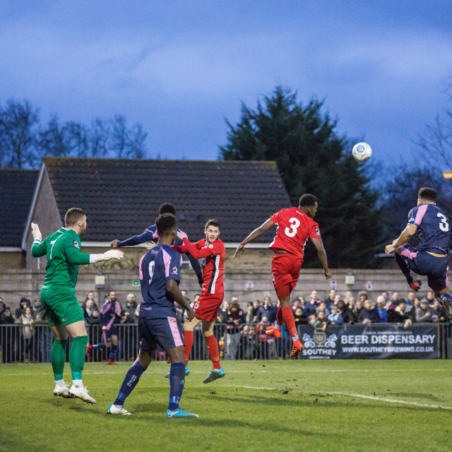 "Dulwich Hamlet vs. Eastbourne Borough, Boxing Day 2018" stock image