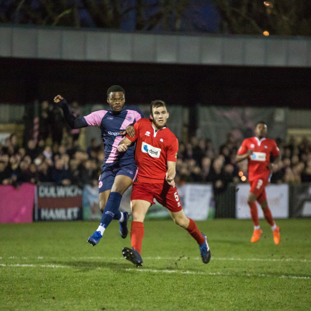 "Dulwich Hamlet vs. Eastbourne Borough, Boxing Day 2018" stock image