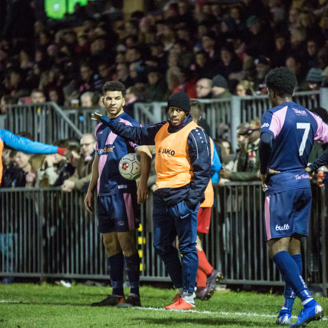 "Dulwich Hamlet vs. Eastbourne Borough, Boxing Day 2018" stock image