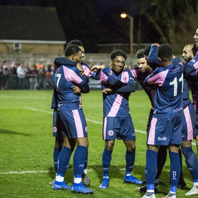 "Dulwich Hamlet vs. Eastbourne Borough, Boxing Day 2018" stock image