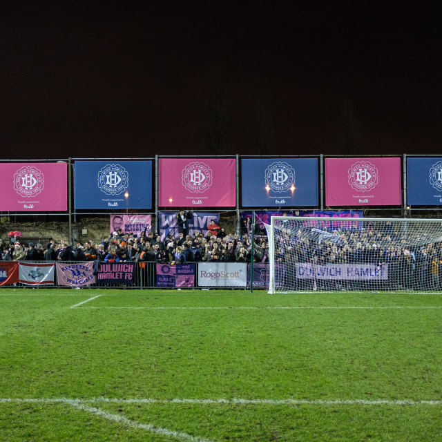 "Dulwich Hamlet vs. Eastbourne Borough, Boxing Day 2018" stock image