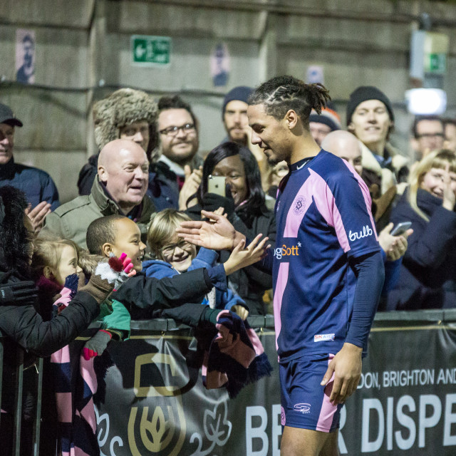 "Dulwich Hamlet vs. Eastbourne Borough, Boxing Day 2018" stock image