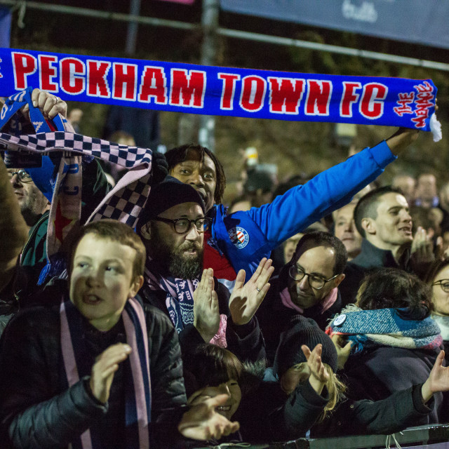 "Dulwich Hamlet vs. Eastbourne Borough, Boxing Day 2018" stock image