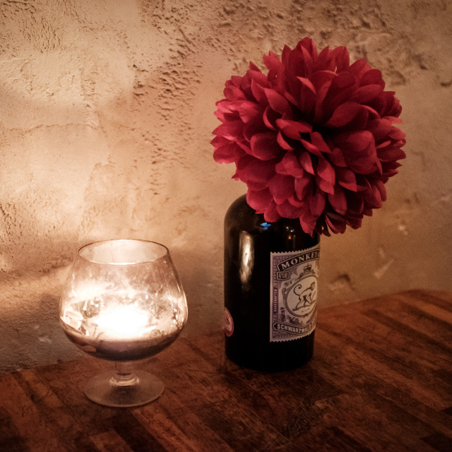 "Candle and Flower" stock image