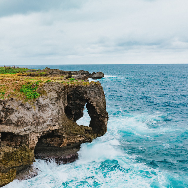 "Cape Manzamo at cloudy day" stock image