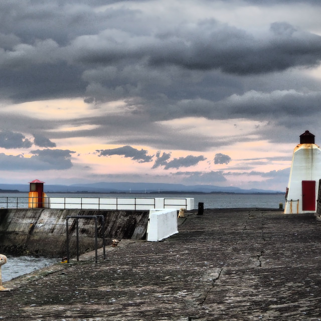 "Inshore Fishing Harbour" by Barry Whyte - £15.00 "Inshore Fishing Harbour" stock image