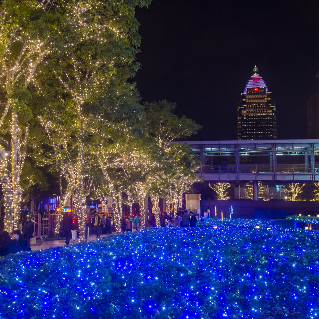 "Taipei, Taiwan Christmas lights" stock image