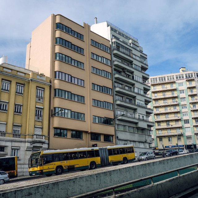 "Lisbon is a city built on hills" stock image