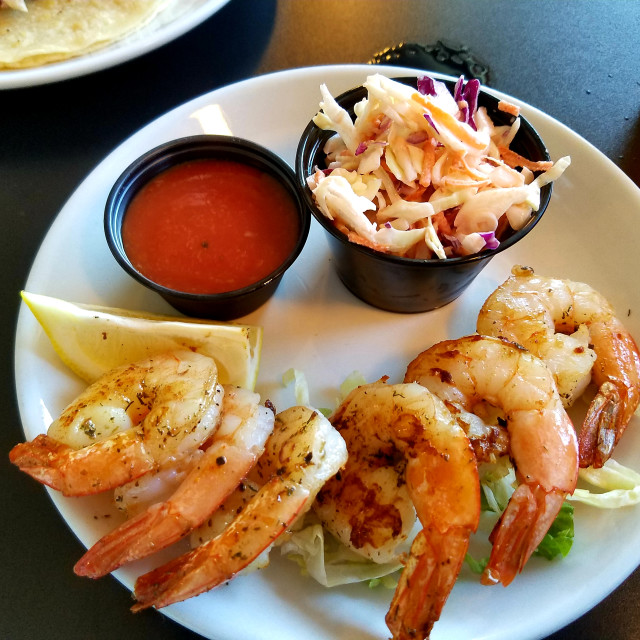 "Pacific Northwest Shrimp & Fresh Coleslaw" stock image