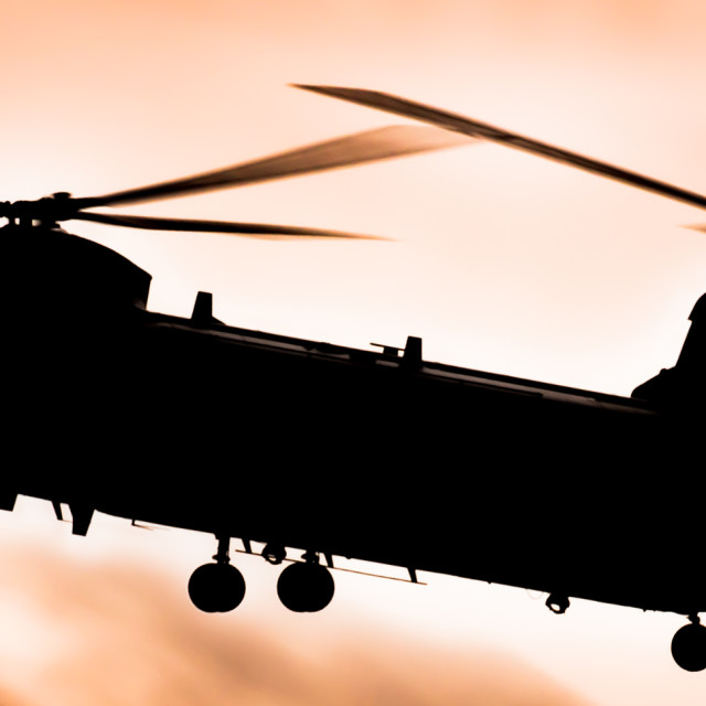 "Boeing CH-47 Chinook In Shadow" stock image