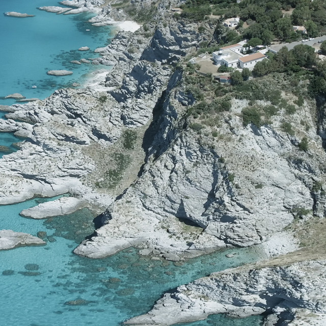 "Capo Vaticano from the sky, Calabria. Aerial summer view of italian coastline" stock image