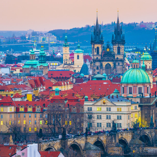 "Czech Republic, Prague, Old Town, Stare Mesto, including Charles Bridge..." stock image