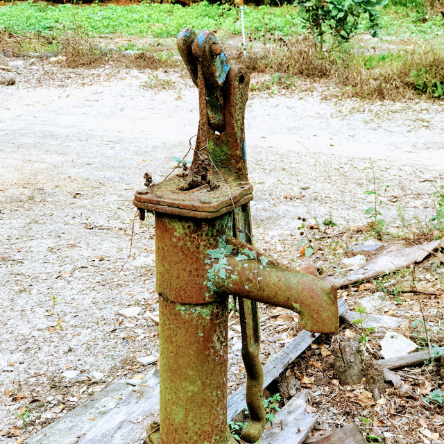 "Old manual water pump" stock image