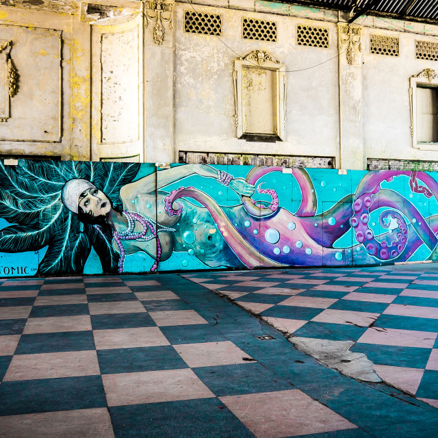 "MERMAID MURAL IN ASBURY PARK NJ" by JOHN MOUNT - $25.14 "MERMAID MURAL IN ASBURY PARK NJ" stock image