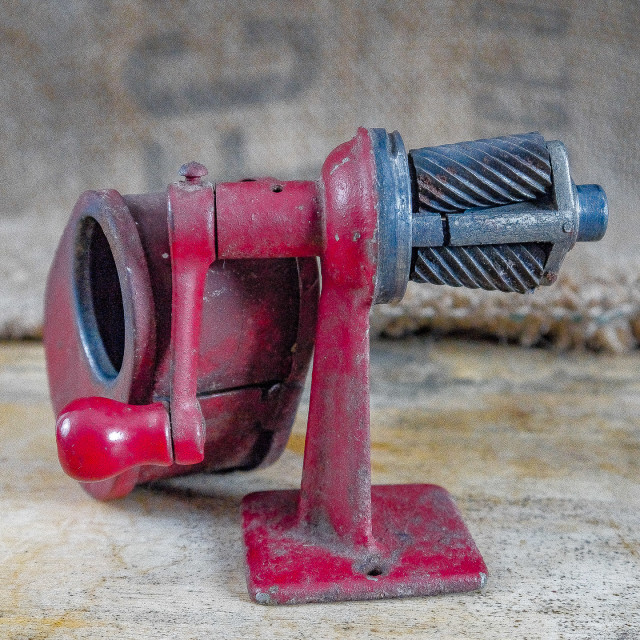 "STILL LIFE - VINTAGE PENCIL SHARPENER" by JOHN MOUNT - $25.14 "STILL LIFE - VINTAGE PENCIL SHARPENER" stock image