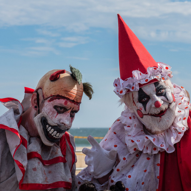 "TWO CLOWN ZOMBIES" by JOHN MOUNT - $25.14 "TWO CLOWN ZOMBIES" stock image