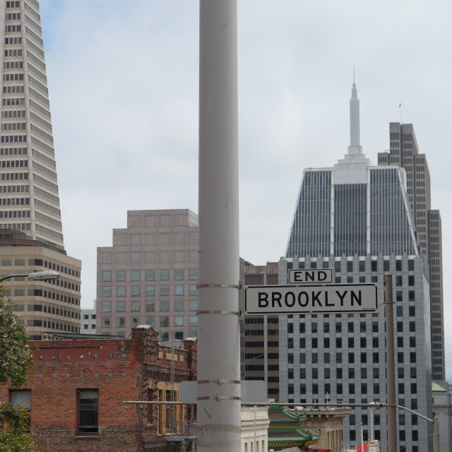 "BROOKLYN STREET IN SAN FRANCISCO" by JOHN MOUNT - $25.14 "BROOKLYN STREET IN SAN FRANCISCO" stock image