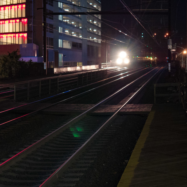 "TRAIN TRACKS IN THE CITY" by JOHN MOUNT - $25.14 "TRAIN TRACKS IN THE CITY" stock image