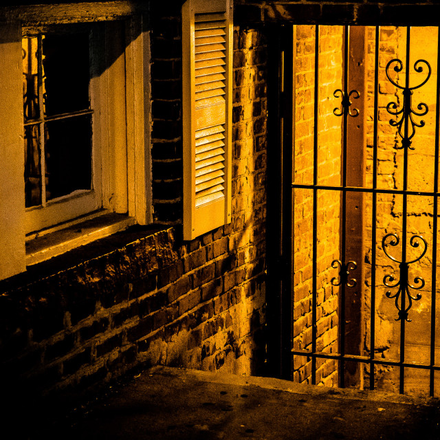 "WROUGHT IRON GATE , WINDOW AND STAIRWELL" by JOHN MOUNT - $25.14 "WROUGHT IRON GATE , WINDOW AND STAIRWELL" stock image