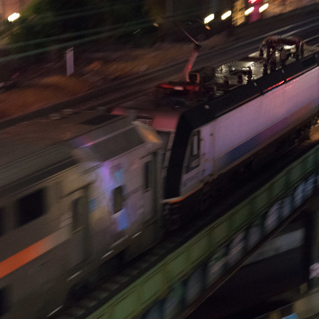 "A TRAIN APPROACHES THE STATION" by JOHN MOUNT - $25.14 "A TRAIN APPROACHES THE STATION" stock image