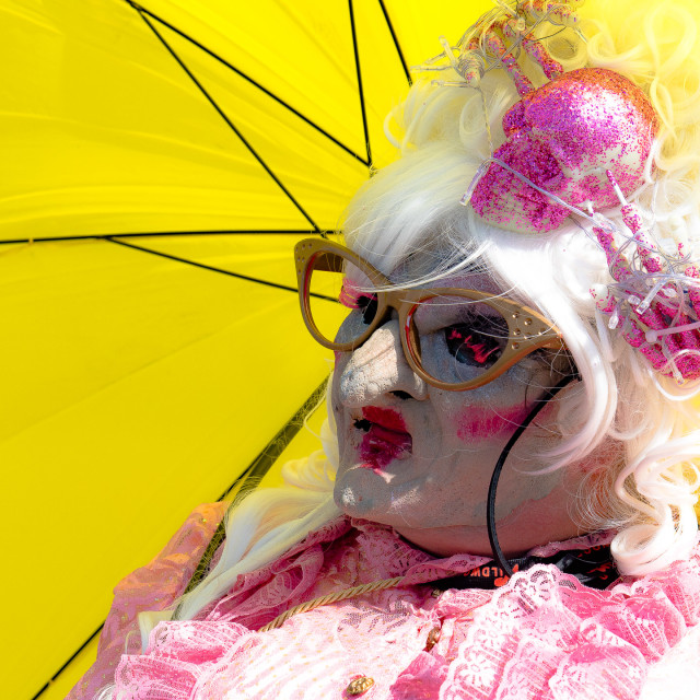 "ZOMBIE WITH YELLOW UMBRELLA" by JOHN MOUNT - $25.14 "ZOMBIE WITH YELLOW UMBRELLA" stock image