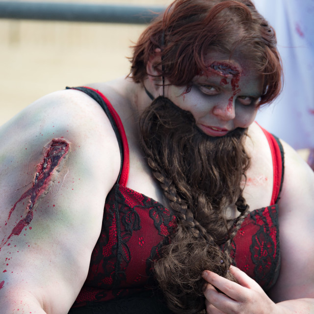 "BEARDED LADY ZOMBIE" by JOHN MOUNT - $25.14 "BEARDED LADY ZOMBIE" stock image