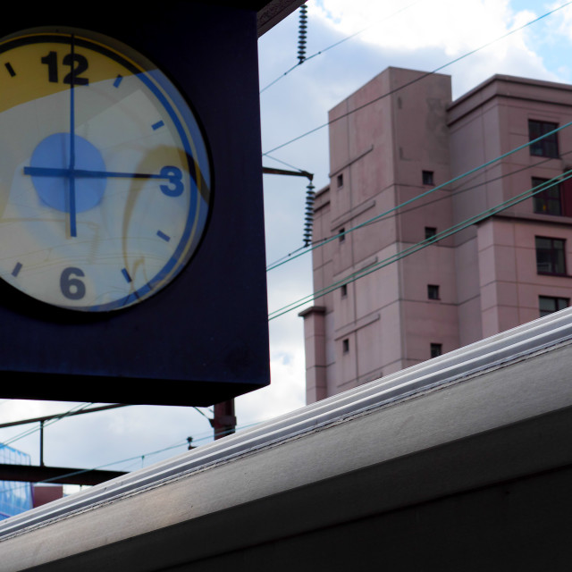 "Time clock in the city" by JOHN MOUNT - $24.67 "Time clock in the city" stock image