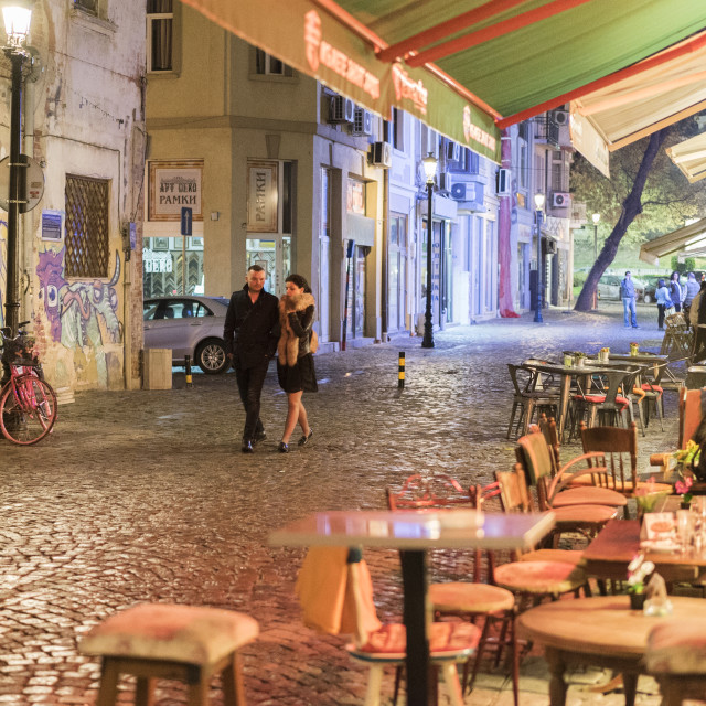 "refurbished nightlife area Kapana in Plovdiv" stock image