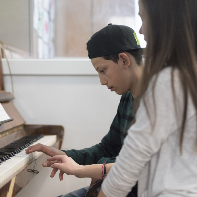 "Piano Lesson" stock image