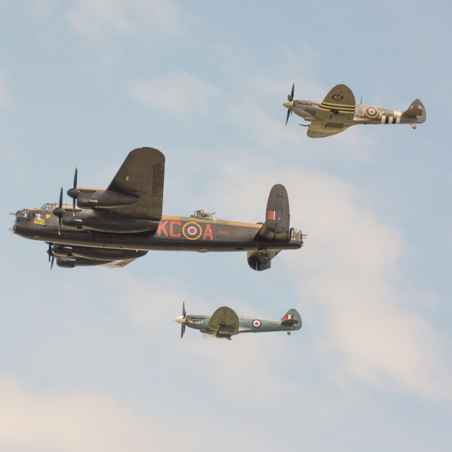 "The BBMF Flypast together" stock image