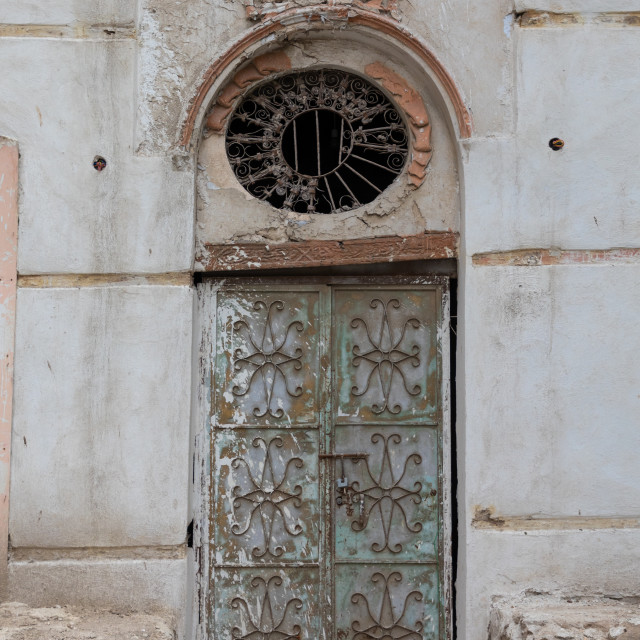 "Metallic door of an historic house in the old quarter of al-Balad, Mecca..." stock image