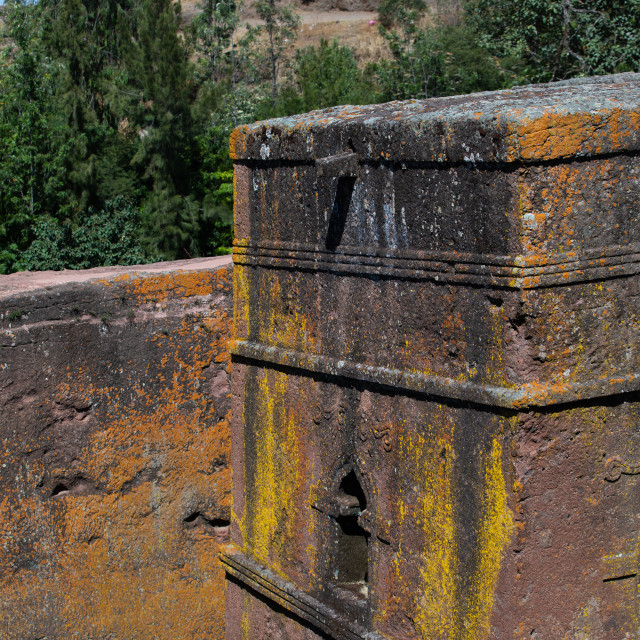 "Monolithic rock-cut church of bete giyorgis, Amhara Region, Lalibela, Ethiopia" stock image