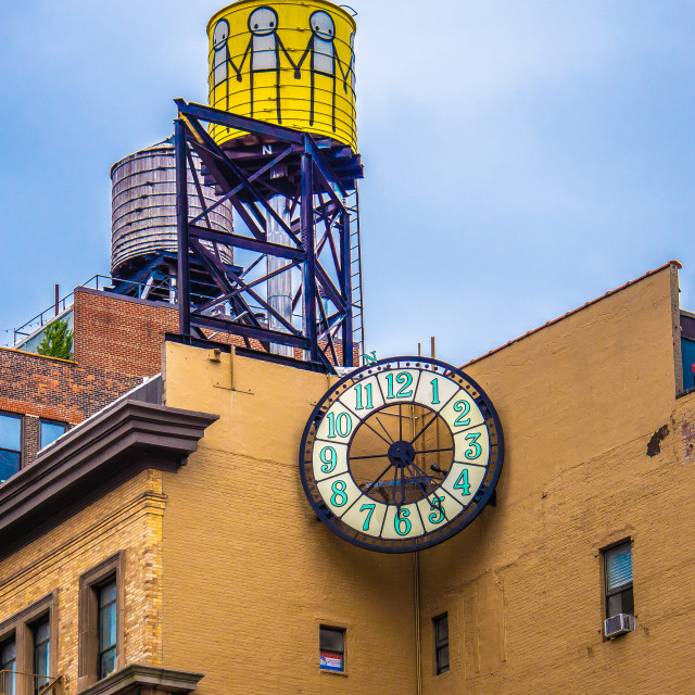 "NYC building with water tower" by JOHN MOUNT - $24.67 "NYC building with water tower" stock image