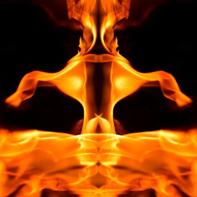 Beautiful fire flames on a black background. - License, download or print  for £ | Photos | Picfair