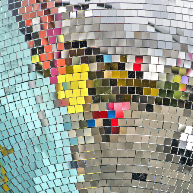 "Colorful reflections in a disco ball" stock image