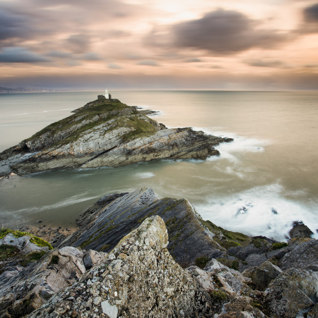 "Mumbles lighthouse" stock image