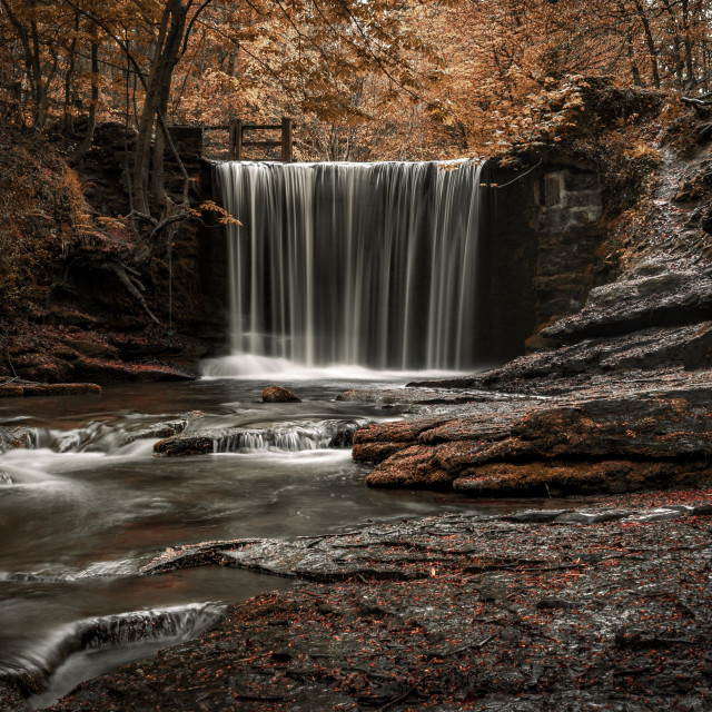 "Nant Mill Waterfall" stock image