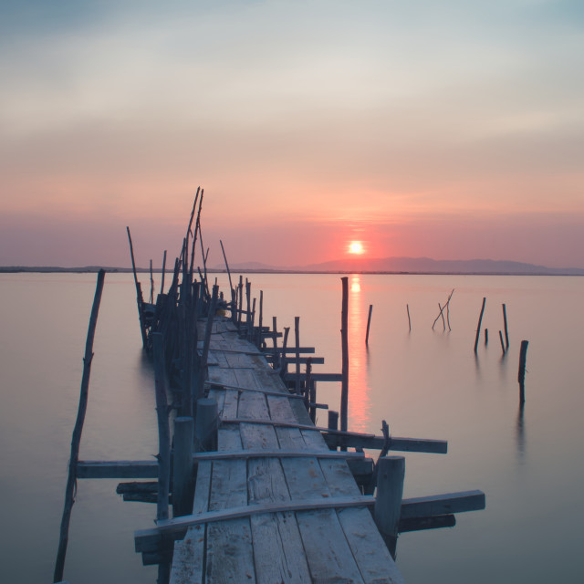 "The Carrasqueira Comporta Palafitic Pier Portugal" stock image