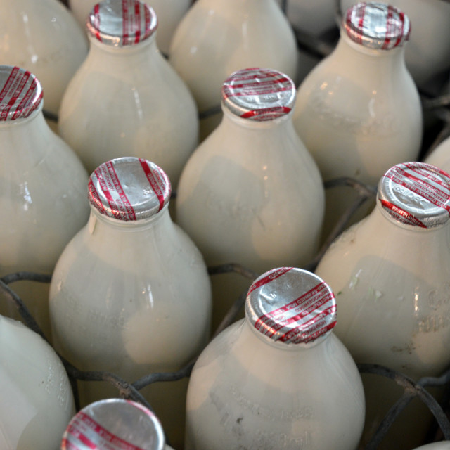 "Milk delivery." stock image