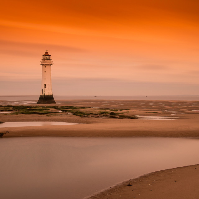 "Sunrise at Perch Rock" stock image